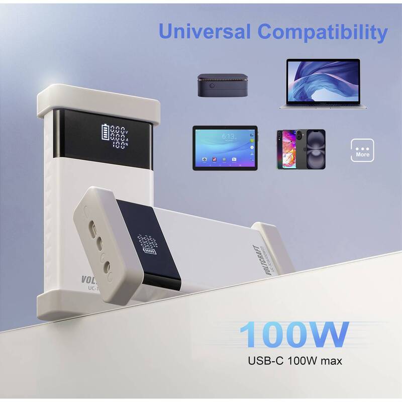 VOLTCRAFT USB Ladegerät UC-1C1A100W03 100W 2x USB-C USB-A PD 3.0 Pure White - 4064161390789