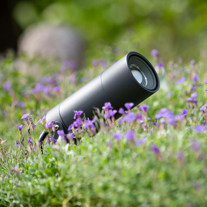 LCD Erdspießstrahler Gartenleuchte LED Außenstrahler schwarz Aluminium Glas - 4260277682644