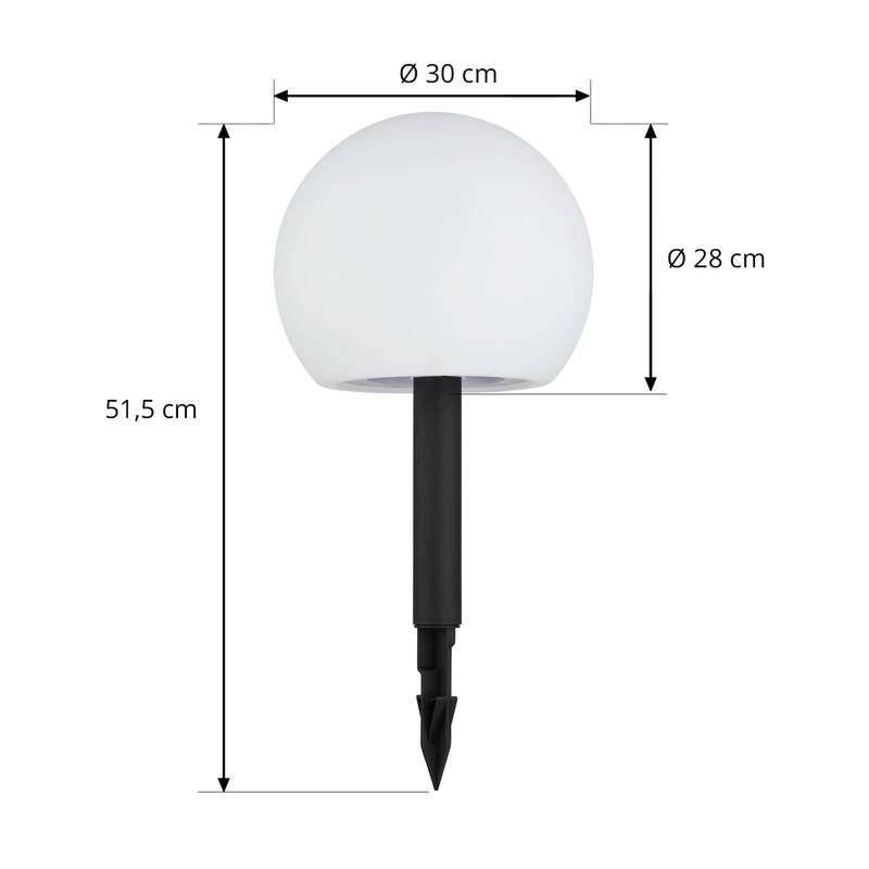 Lindby LED Gartenlampe Außenleuchte Lago RGBW 3er Set Kugeln Erdspieß weiß 51cm - 4251096567434