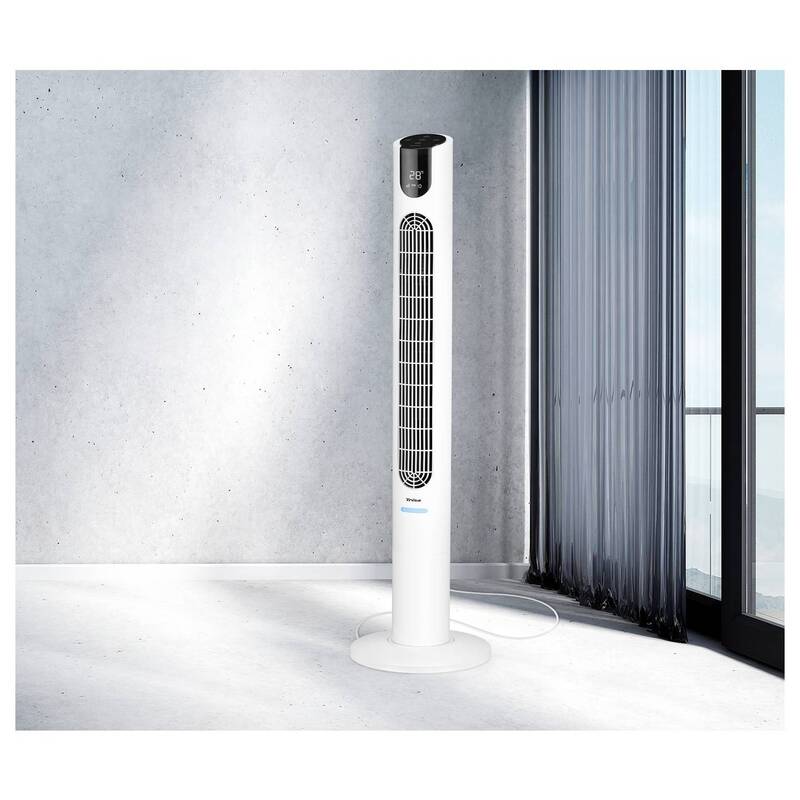Trisa Turmventilator Ventilator 28W Oszillierend Fernbedienung Weiß Schwarz - 7640306327826