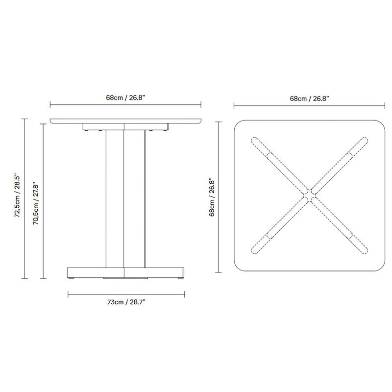 Form & Refine Quatrefoil Tisch Beistelltisch Holztisch Esstisch 68 x 68 cm Eiche - 5714942012605