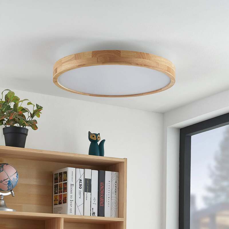 Lindby Deckenlampe Deckenleuchte LED Lanira Holz Fernbedienung dimmbar CCT - 4251911741575