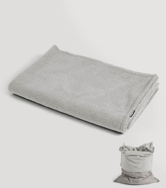 mokebo Sitzsackhülle Bezug Hülle Bouclé Teddy Cover grau für Sitzkissen 170x130 - 4262436126181