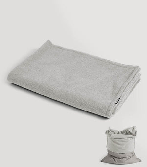 B-Ware mokebo Sitzsackhülle Bezug Hülle Bouclé Teddy Cover grau für Sitzkissen 170x130