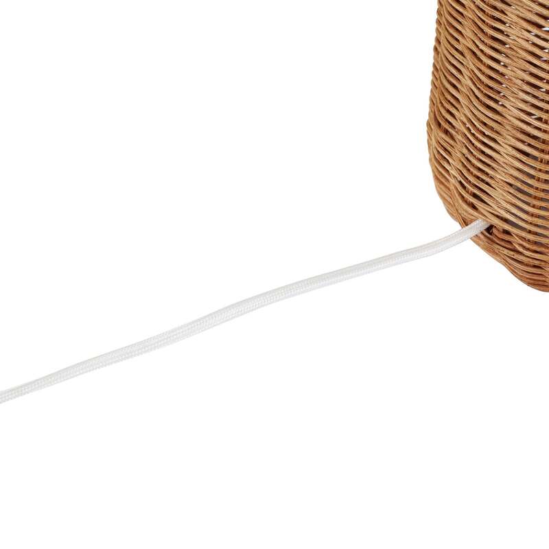 Lindby Tischleuchte Lirenda 52 cm Rattan natur/weiß E27 Schalter am Kabel - 4255830902833