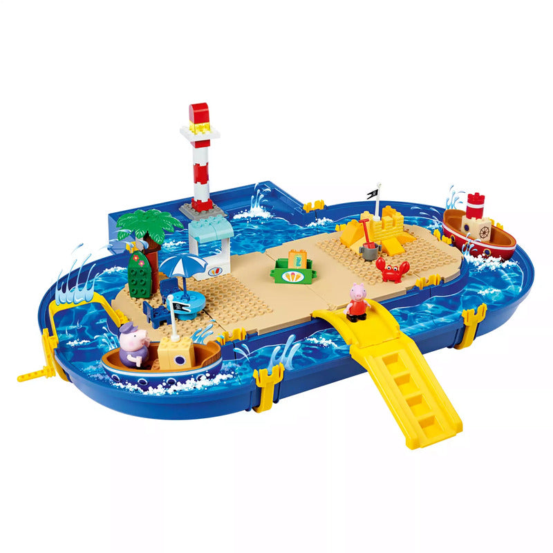 BIG Waterplay Set Peppa Pig Holiday Spielzeug Set mit Booten und Figuren bunt - 4004943551403