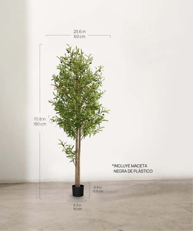 Maia Shop Künstlicher Olivenbaum Kunstpflanze Baum 180 cm Naturholzstamm Oliven - 8435240999050