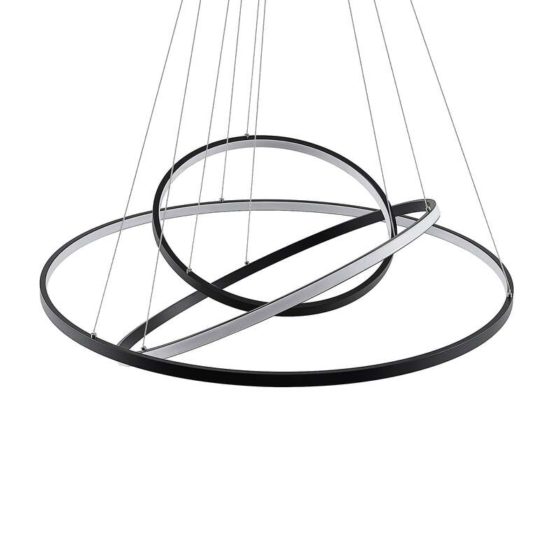 Lucande Pendelleuchte Hängeleuchte Ezana LED dimmbar schwarz Ø80cm 54W 2300lm - 4251911705157