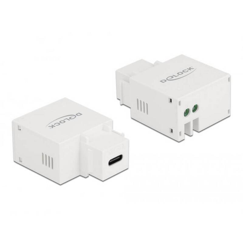 Delock USB-Einbaumodul Keystone Kabel 1 Stück Anschlusskabel RJ45 weiß 44.8mm - 4043619877928