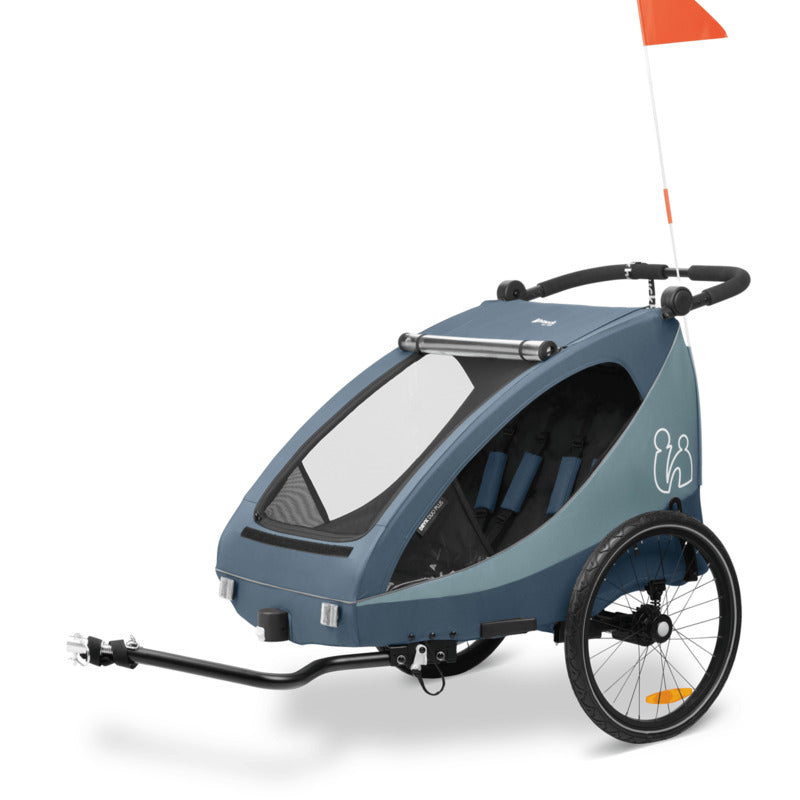 Hauck Dryk Duo Plus Fahrradanhänger Buggy Dunkelblau für 1-2 Kinder - 4007923515075