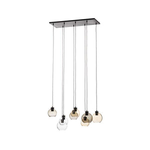 B-Ware TK Lighting Hängeleuchte Cubus 68cm 8-flammig LED Pendelleuchte dimmbar braun
