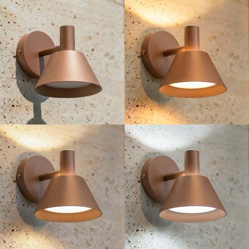 Lucande Außenwandleuchte Tabena LED Gartenleuchte Lampe braun IP54 16x17,5cm - 4255830908958