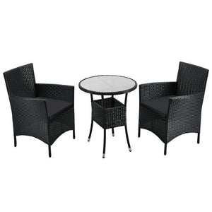 B-Ware Polyrattan Balkon Set Bayamo 2 Personen Sitzgarnitur wetterfest schwarz