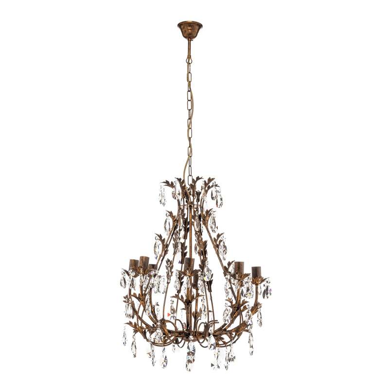 Kronleuchter Hängeleuchte Botte Bronze Metall Kristall achtflammig dimmbar 55 cm - 8030626541818