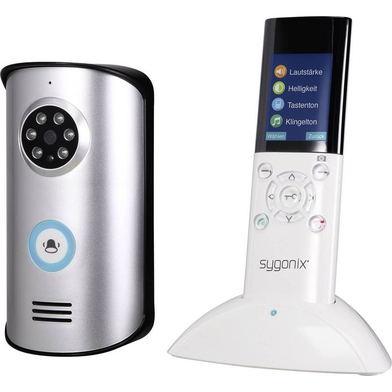 Sygonix Video-Türsprechanlage Funk Komplett-Set Silber 320x240 500m Reichweite - 4053199553310