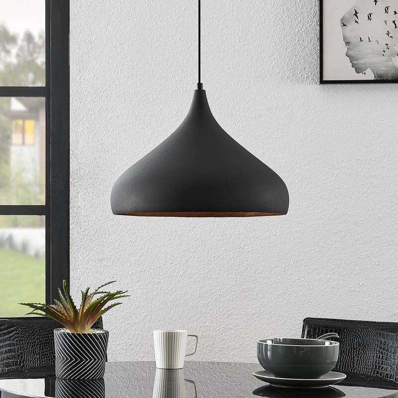 Arcchio Hängeleuchte Lunus Pendelleuchte Lampe dimmbar schwarz gold Ø40,5cm - 4251096586954