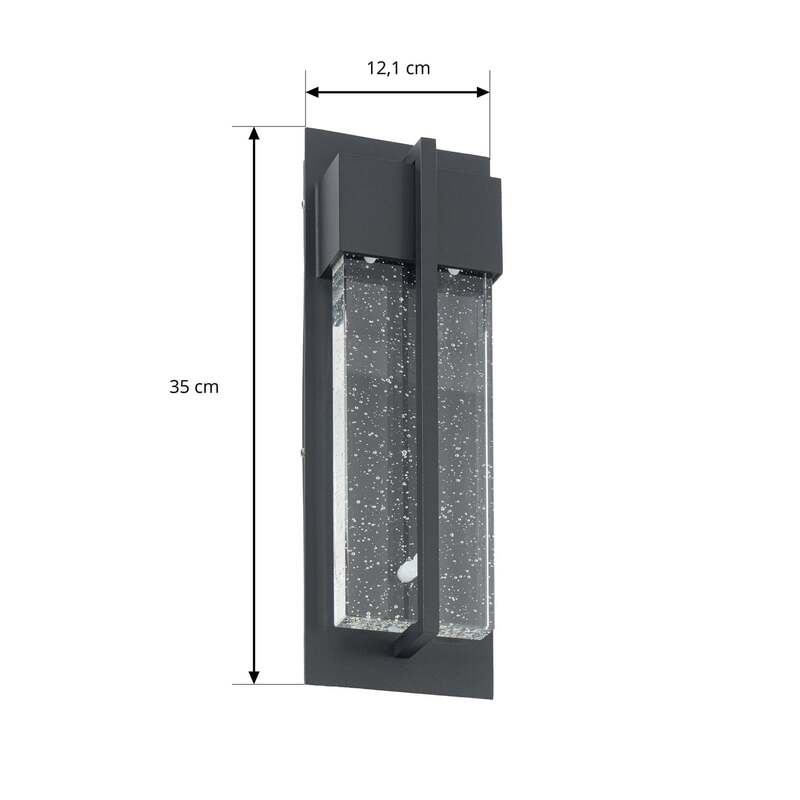 Lucande Außenwandleuchte Velune LED Gartenlampe anthrazit 35cm IP44 CCT 1000lm - 4255830909801