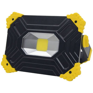 B-Ware Heitronic Akku LED Flutlichtstrahler 20W 2000lm Dimmbar IP54 Schwarz/Gelb