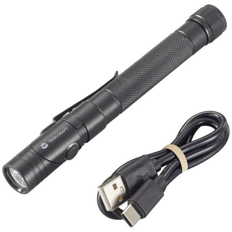 Toolcraft Taschenlampe SMD LED 2-in-1 mit Stroboskopmodus USB-C Gürtelclip - 4064161223551