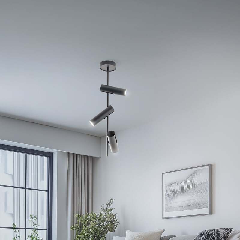 Deckenspot Leda 3 anthrazit LED Deckenlampe dimmbar Strahler Stahl 76cm hoch - 5902846810629