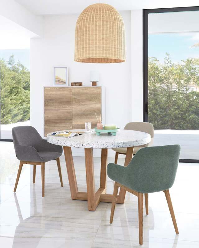 Kave Home Esszimmerstuhl Armlehnstuhl Stuhl Konna Holzbeine SIEHE TEXT/FOTO - 8433840682358