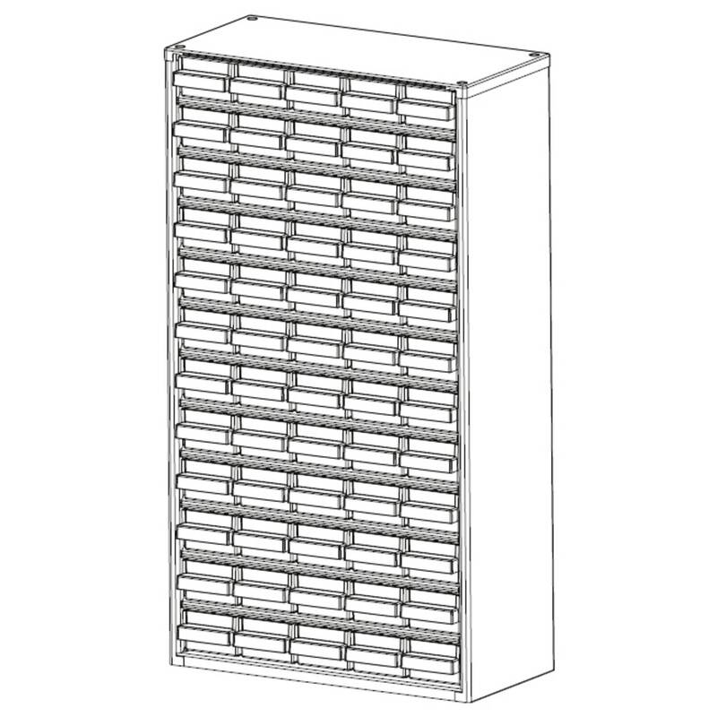 Werkstatt-Magazin 150163 blau galvanisiertes Stahlblech mit Wandbefestigung - 5733439150163