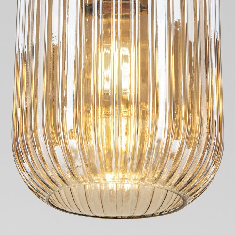 Orion Pendelleuchte Carneval Hängelampe dimmbar amber Ø14cm Glas altmessing - 9003090277797