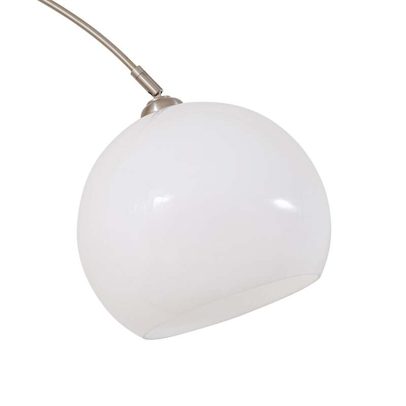 Lindby Bogenleuchte Alverton weiß nickel 197 cm Metall Glas E27 15 W - 4255830904271