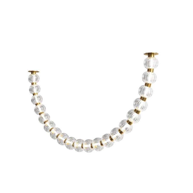 Maytoni Deckenleuchte Amulet LED Hängeleuchte Lampe gold klar 120x9cm 3000K - 4099776087205