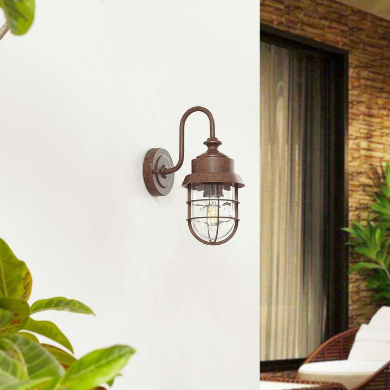 Lindby Außenwandleuchte Adalie rostfarben LED Gartenlampe Wandleuchte IP44 31cm - 4251911786712
