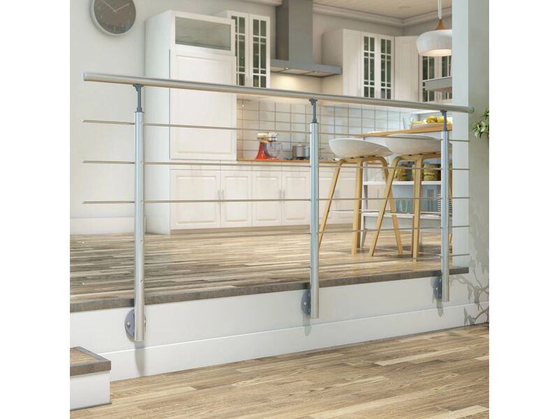 Dolle Geländer-Set Aluminium 150cm witterungsbeständig Handlauf Edelstahl grau - 5708580947603