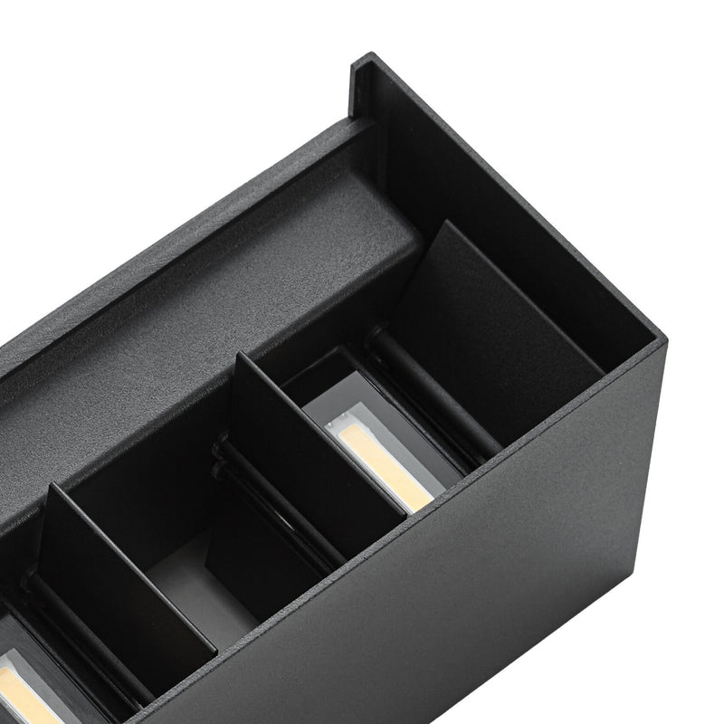 Lindby Außenwandleuchte Nivar LED Wandleuchte Gartenlampe schwarz 20cm IP54 - 4255830909849