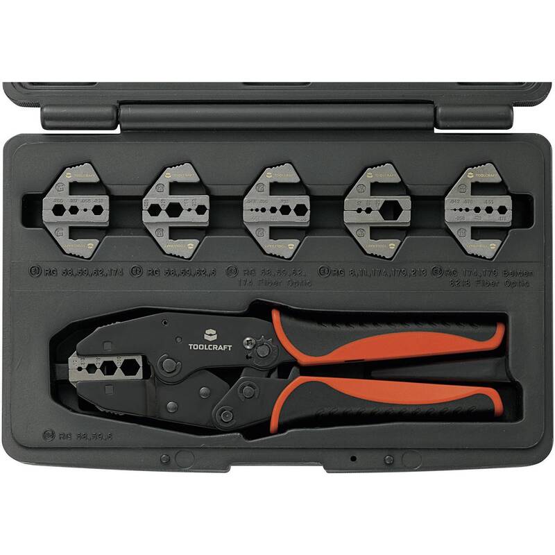 Toolcraft Crimpzange Koaxial-Steckverbinder Presszange Zange Quetschzange 7-tlg. - 4016138806625