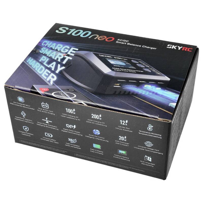 SkyRC Ladegerät Ladestation Akkuladegerät S100 Neo LiPo Netzteil Modellbau 6s - 6930460008367