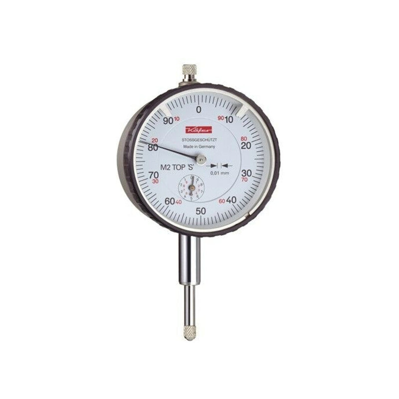 Käfer Messuhr M2 Top S 10mm Präzisionsmessgerät mit Stoßschutz 0,01mm 135mm - 4031452101430