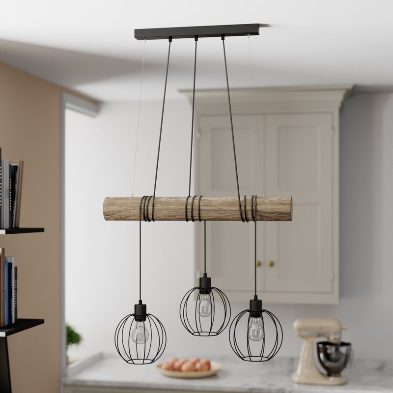 Euluna Hängeleuchte Karou Deckenlampe Pendelleuchte Lampe Leuchte Holz 3-flm E27 - 5905840217265