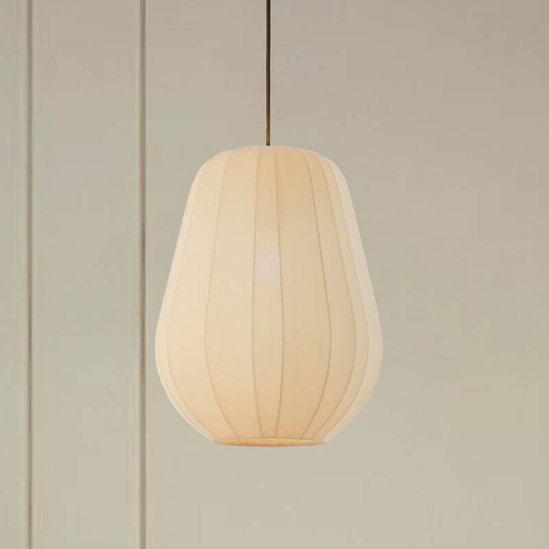 Lindby Hängeleuchte Helin beige Ø 30 cm Stoff Deckenlampe Deckenleuchte Lampe - 4251911793819