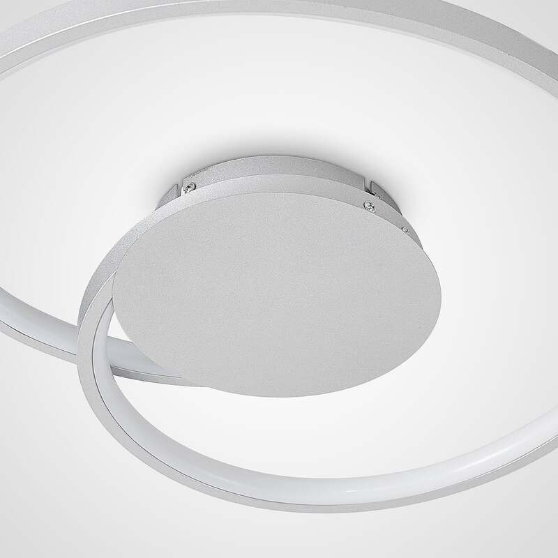 Lucande Deckenlampe LED Enesa dimmbar 21W warmweiß silber Ø46cm 1100 Lumen - 4251096596557
