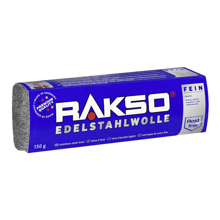 RAKSO Stahlwolle Edelstahlwolle fein Oberflächenbearbeitung 150g 3 STÜCK - 4003364720108