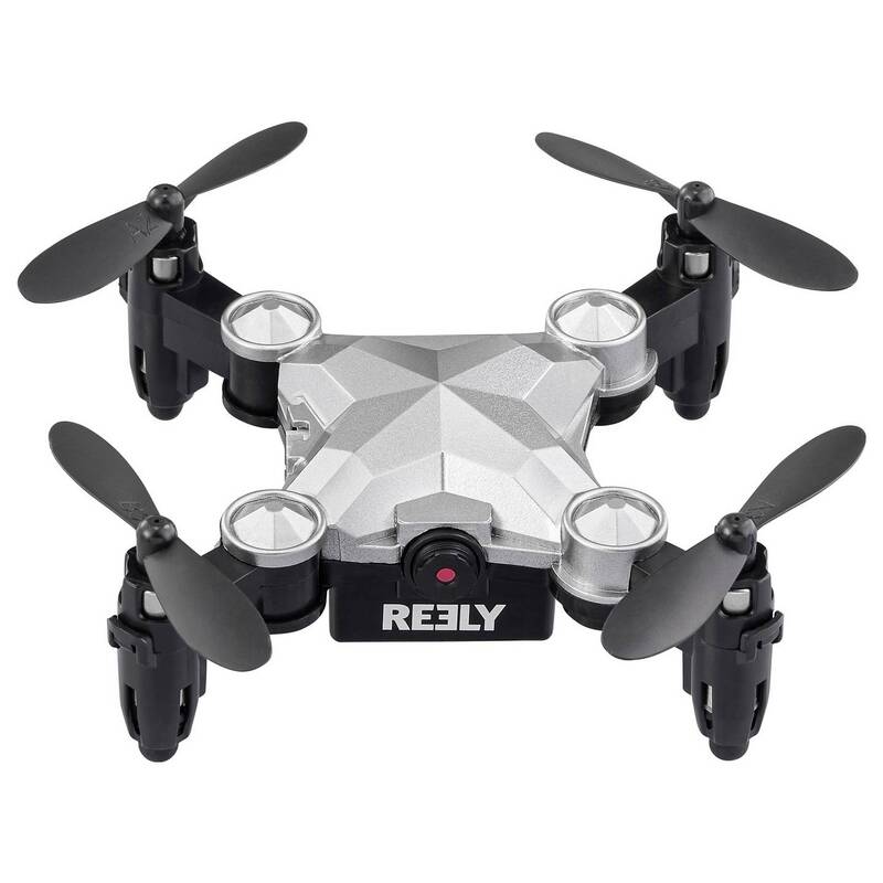 Reely Quadrocopter Drohne Mini Drone Kameraflug Suitcase Silber Schwarz Kamera - 4064161476353
