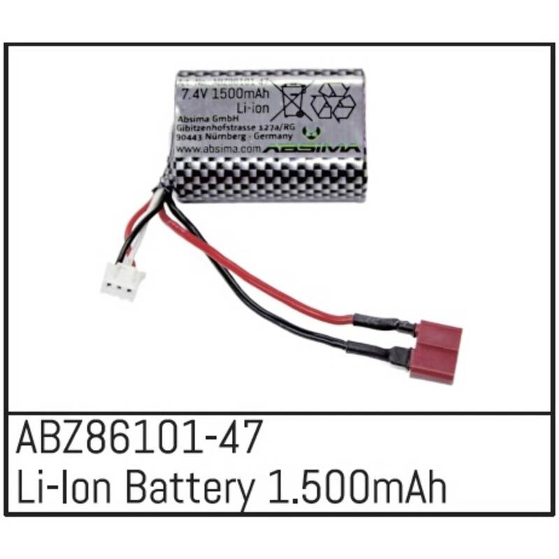 Absima Modellbau-Akkupack Li-Ion 7.4V 1500mAh 3 Zellen T-Buchse Ersatzteil - 4250650959128