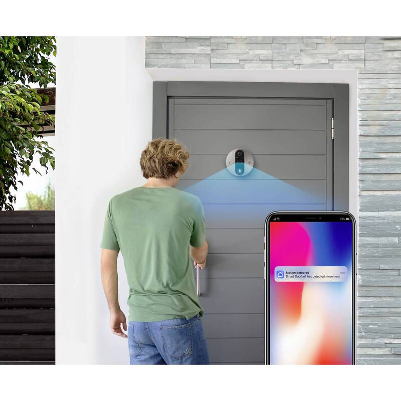 Sygonix IP-Video-Türsprechanlage WLAN Kamera Spionkamera Grau 4,3 Zoll Display - 4064161207339