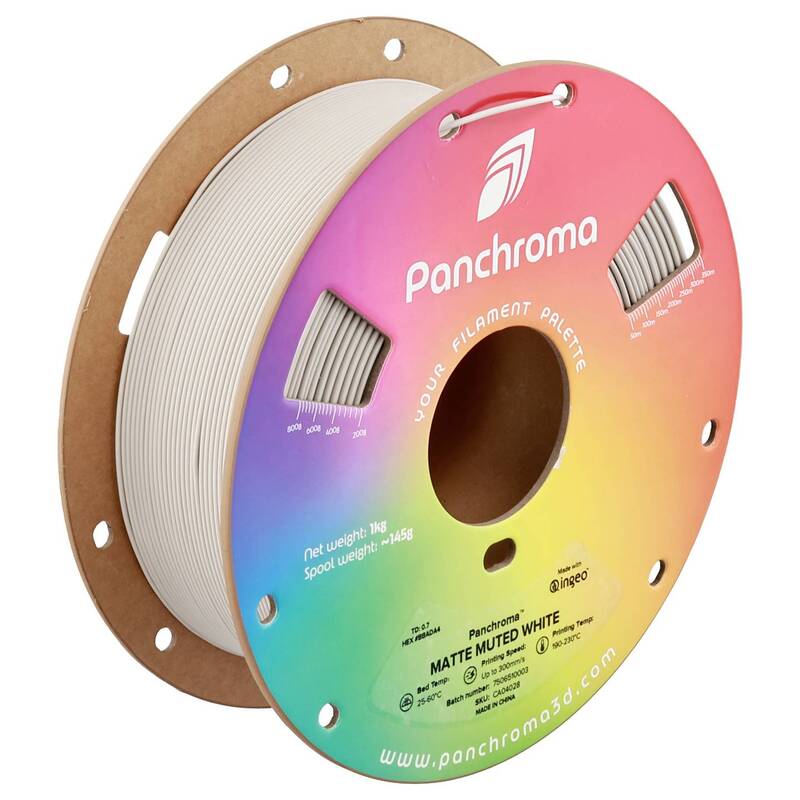 Polymaker Filament Panchroma Matte PLA 1,75mm 1000g Muted White Matt 3D Druck - 6938936715054