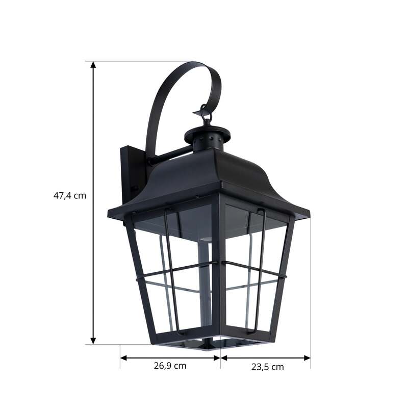 Lindby Außenwandleuchte Mertollio LED Gartenleuchte Wandleuchte schwarz 47cm - 4251911756951