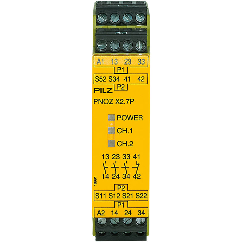 Pilz Sicherheitsschaltgerät PNOZ X2.7P 24VACDC 3n/o 1n/c 24V 5A IP44 - 4046548009859