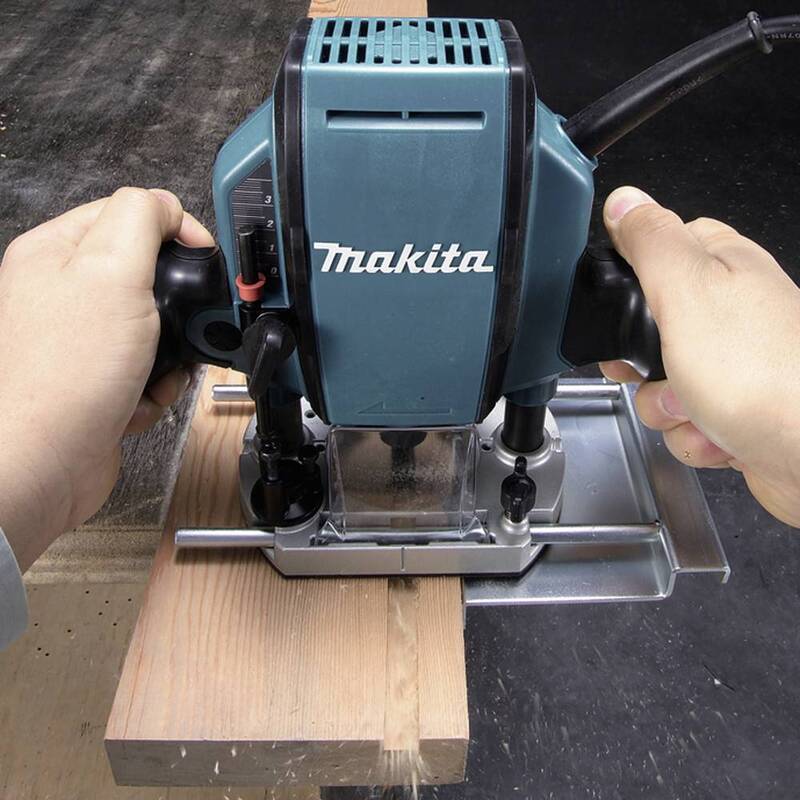 Makita Oberfräse RP0900J 900W Fräse Handfräse mit Parallelanschlag und Zubehör - 0088381641319