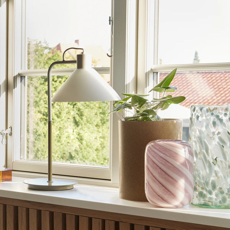 Hübsch Interior Tischleuchte Lampe Spot Beleuchtung Glas H 44 cm khaki sand - 5712772120040