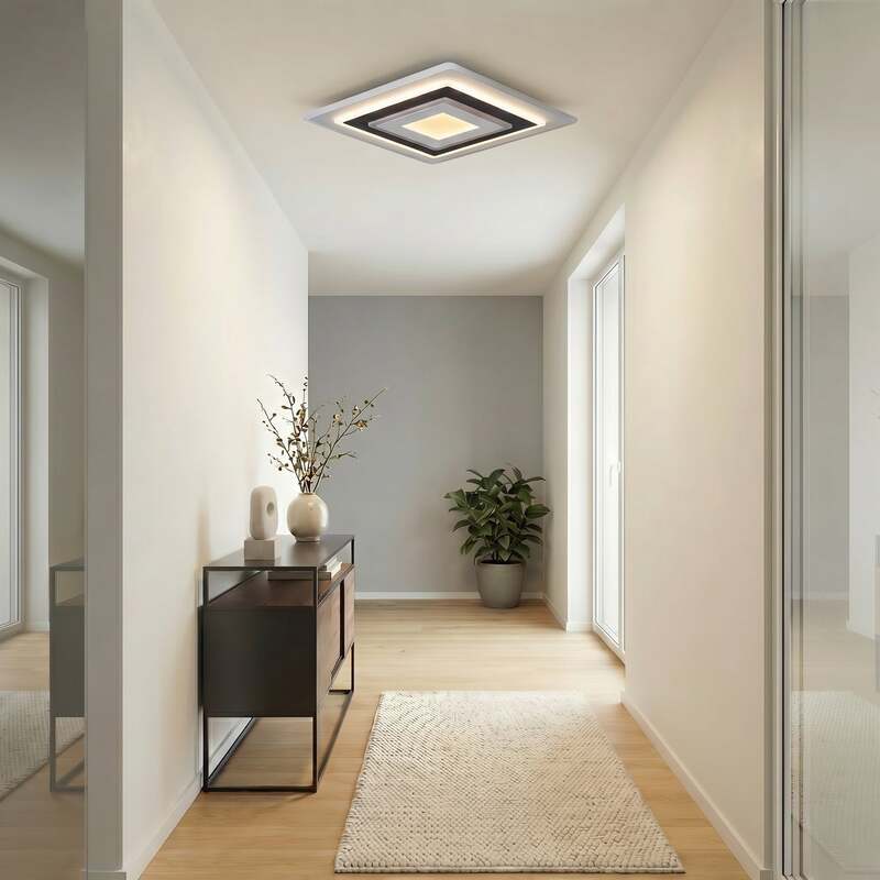 Lindby Deckenleuchte Rebeka LED Lampe dimmbar CCT 50x50cm schwarz weiß 2400Lumen - 4255830903045