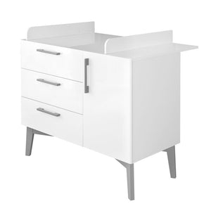 B-Ware roba Wickelkommode Kommode Mika weiß 3 Schubladen Tür Babyzimmer 103x117,5x78735