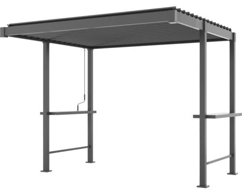 Konsta Grillpavillon Grillpergola Pergola Lamellen anthrazit 300x250cm - 4306516777013